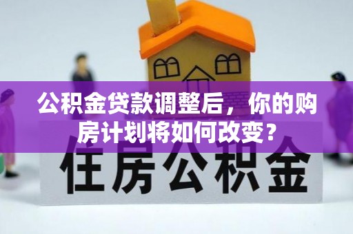 郎溪公积金贷款调整后，你的购房计划将如何改变？