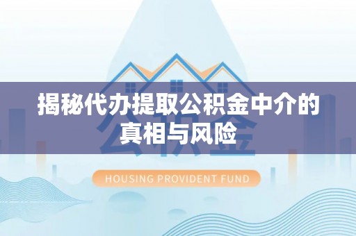 郎溪揭秘代办提取公积金中介的真相与风险
