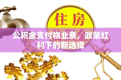 郎溪公积金支付物业费，政策红利下的新选择