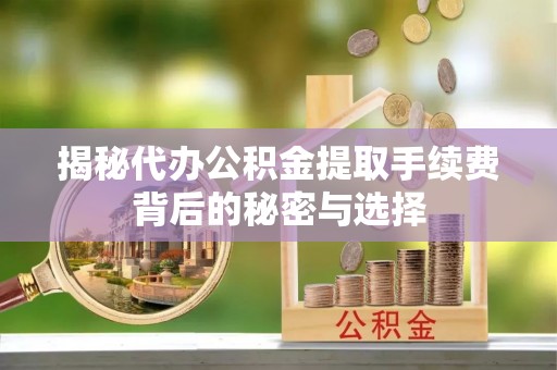 郎溪揭秘代办公积金提取手续费背后的秘密与选择
